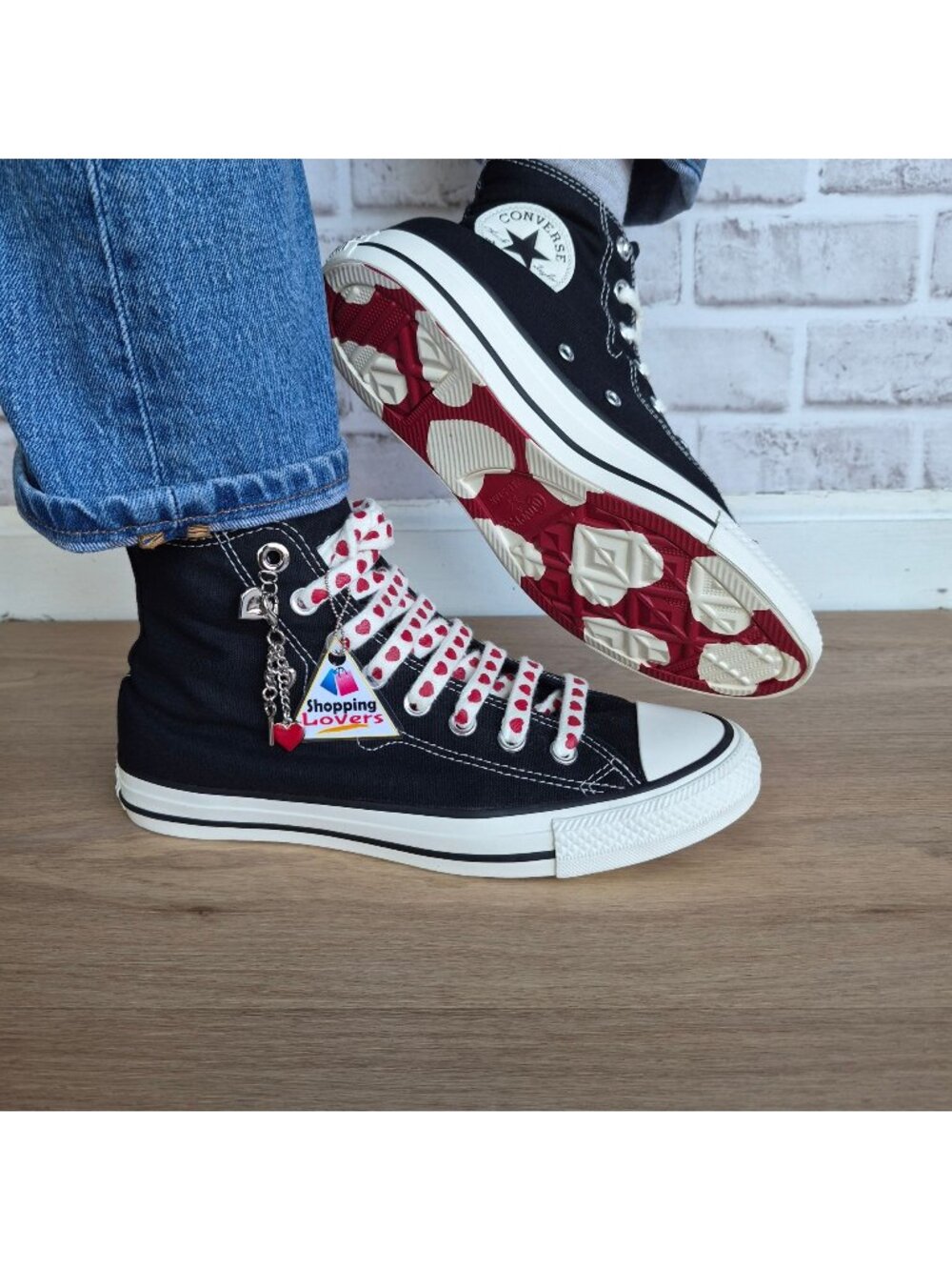 ⭐Converse Chuck Taylor Valentine's Day Sz 8.5 Womens shoes Sneaker Black A19056C
